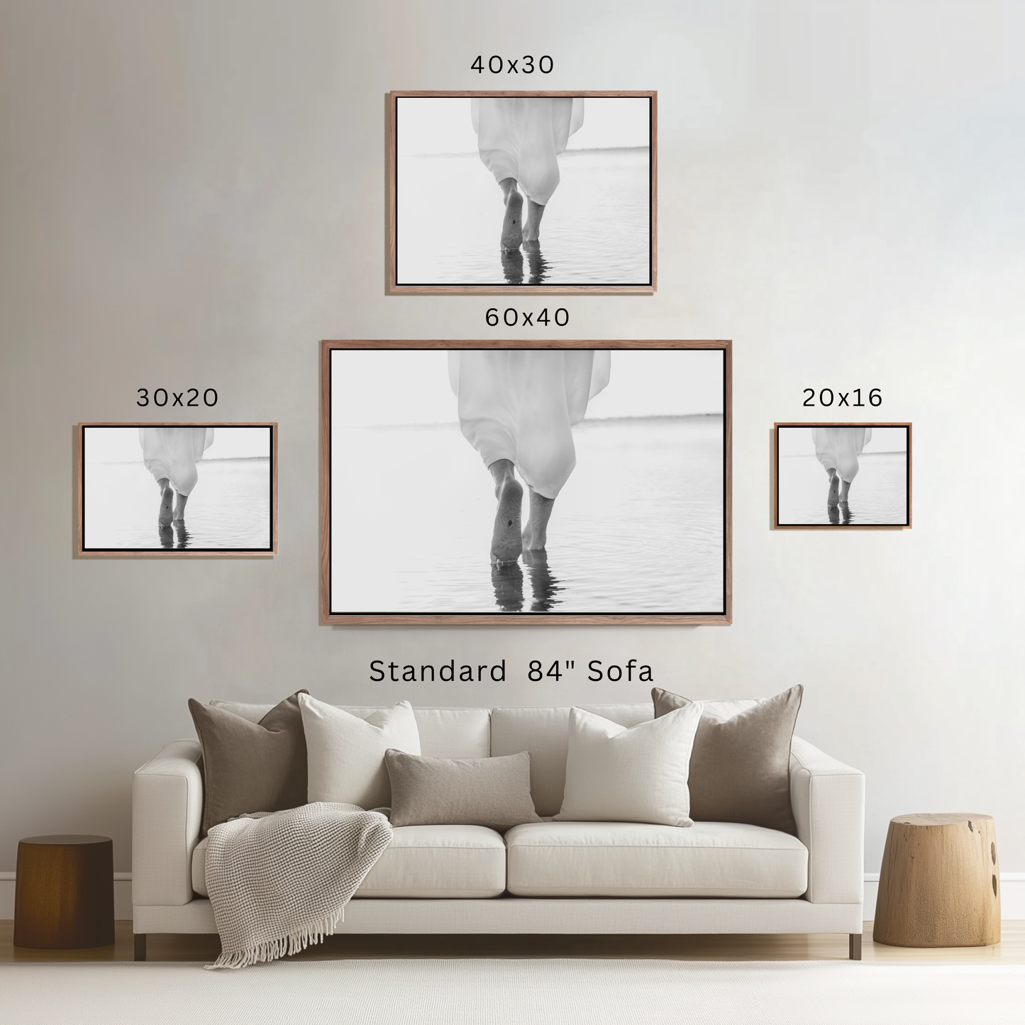 Walking On Water B&W - Canvas