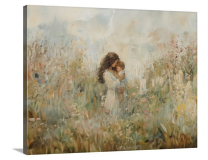 Mommy and Me, Dark Brown Hair - Canvas