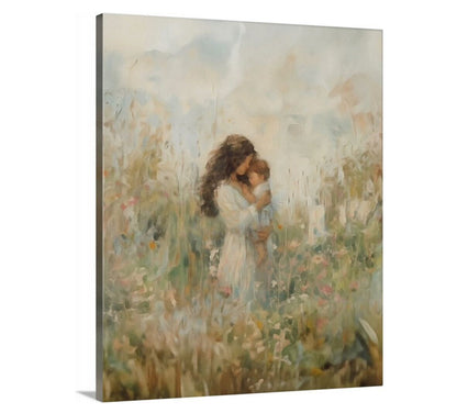 Mommy and Me, Dark Brown Hair - Canvas