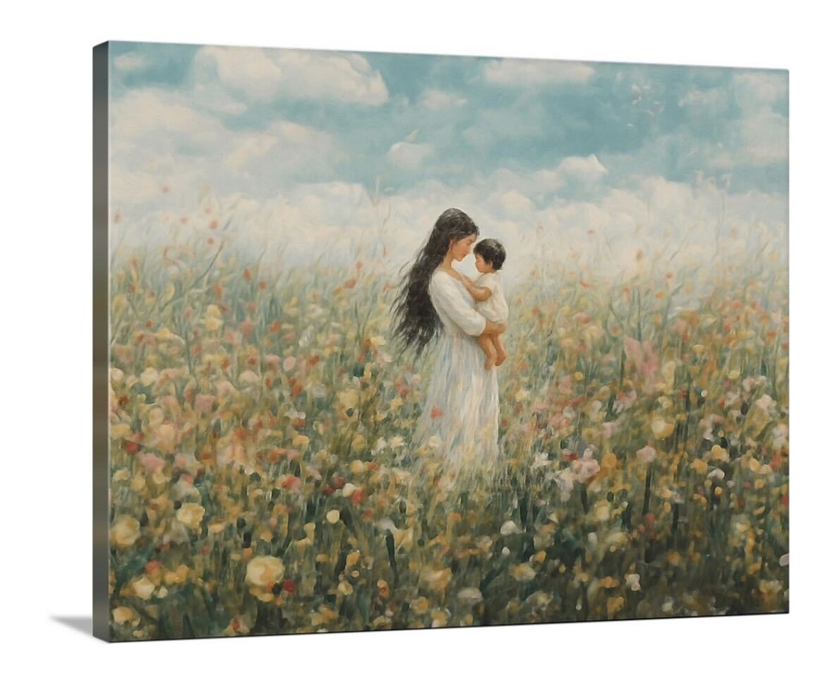 Mommy and Me, Long Black Hair - Canvas