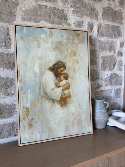 Safe in His Arms, Boy - Canvas