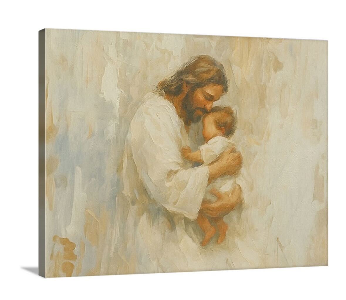 Safe in His Arms, Boy - Canvas