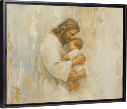 Safe in His Arms, Boy - Canvas