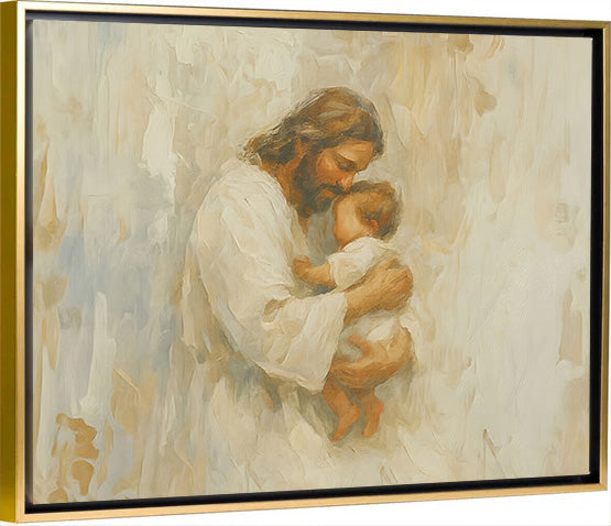 Safe in His Arms, Boy - Canvas