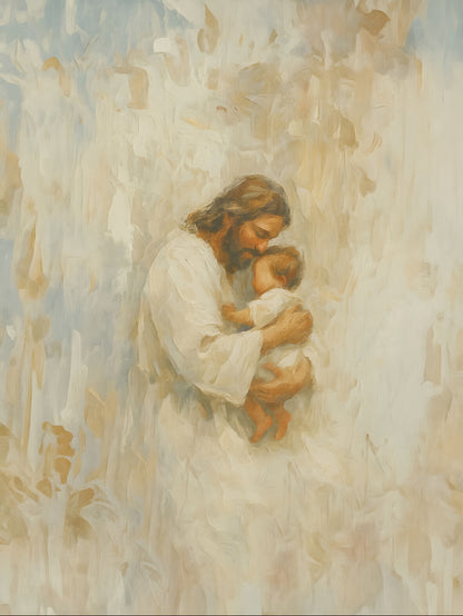 Safe in His Arms, Boy - Canvas