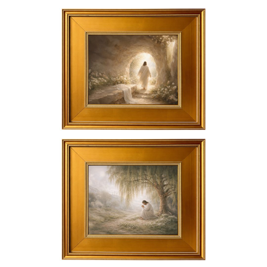 Set of 2 Framed Prints | Easter – Alive Again & Garden or Gethsemane