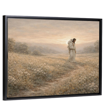 Along the Narrow Path - Black Framed Canvas