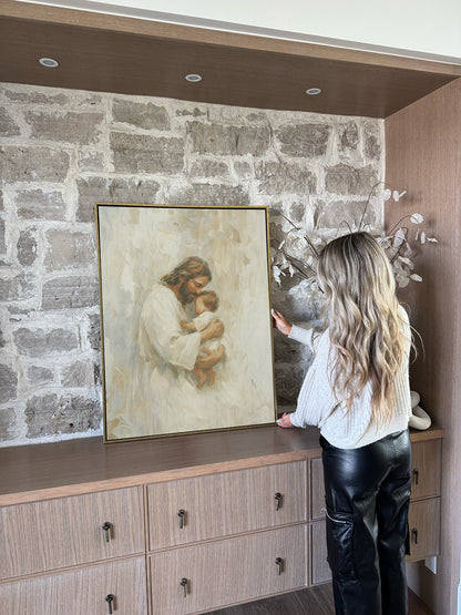 Safe in His Arms, Boy - Canvas