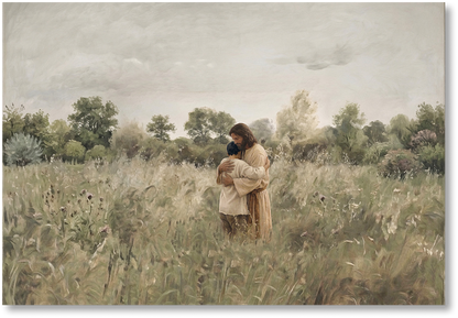 His Embrace - Black Hair Boy - Print