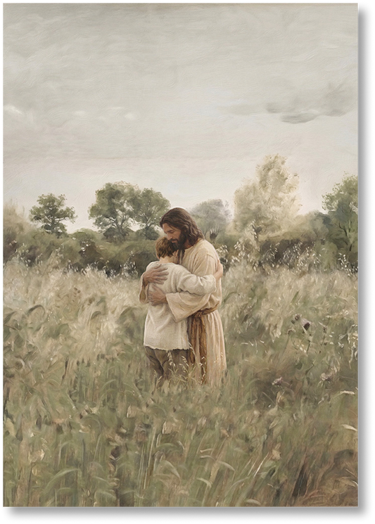 His Embrace - Brown Hair Boy - Print