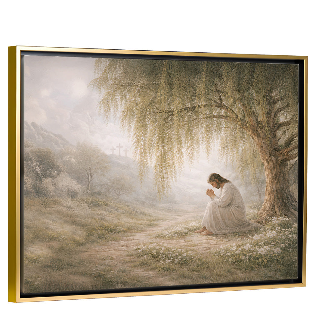 Garden of Gethsemane - Gold Horizontal Framed Canvas