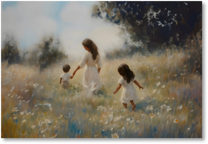 Mommy and Me, 2 Black Hair - Print