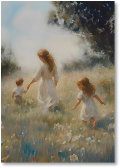 Mommy and Me, 2 Brunettes - Print