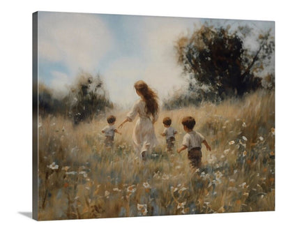 Mommy and Me, 3 Brunettes - Canvas