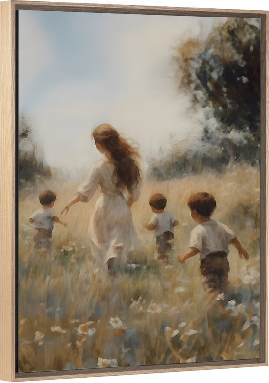 Mommy and Me, 3 Brunettes - Canvas