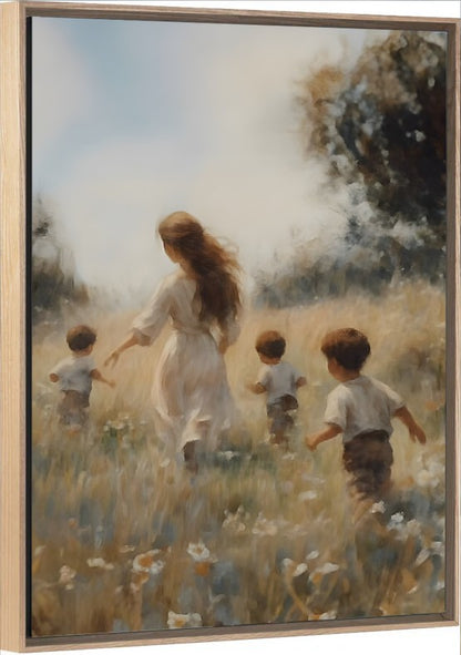 Mommy and Me, 3 Brunettes - Canvas