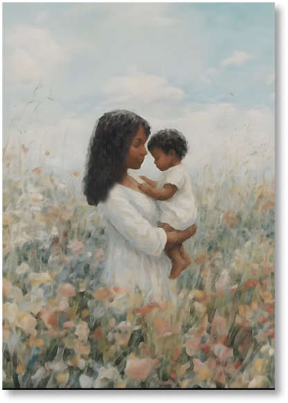 Mommy and Me, Black Hair - Print