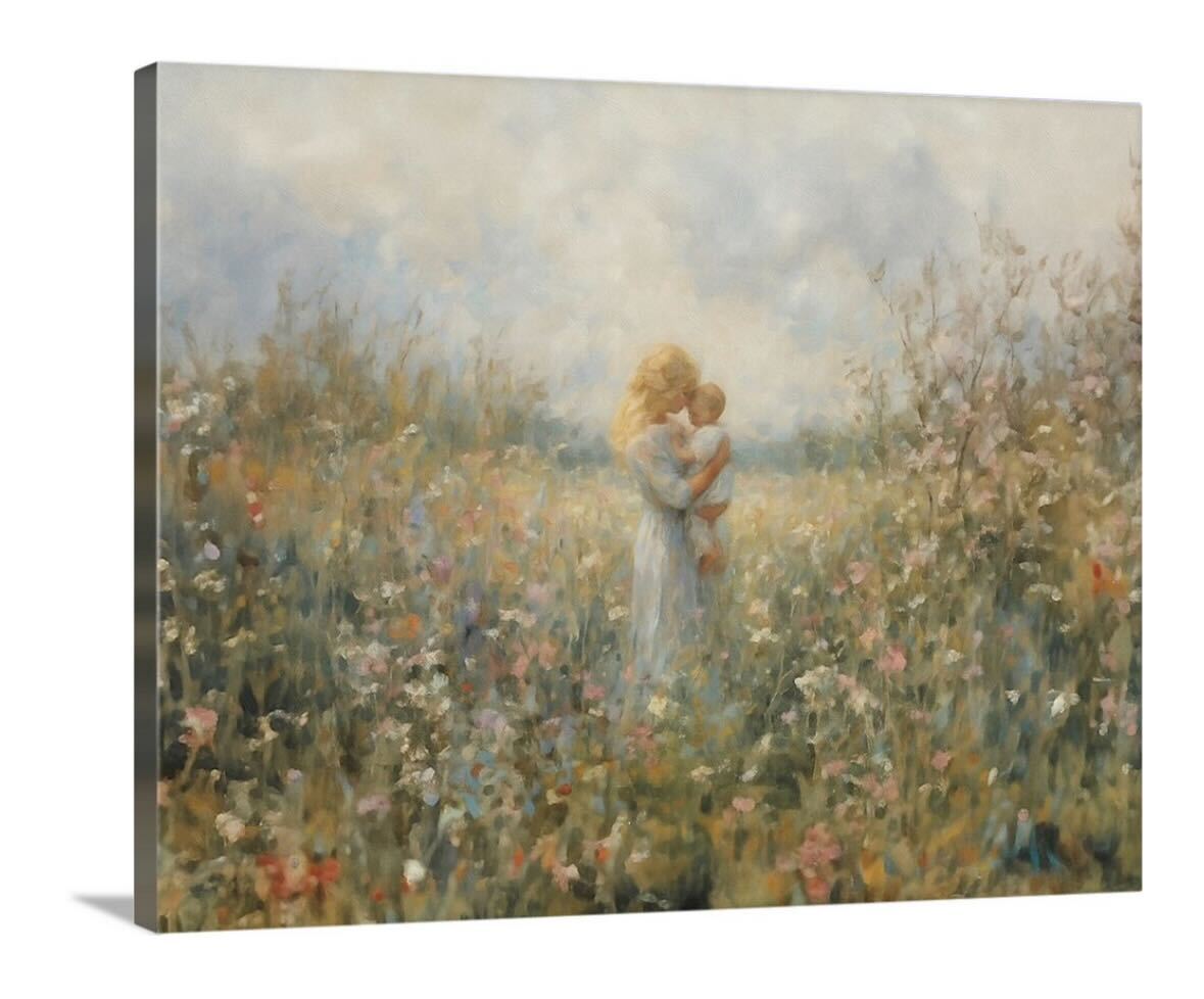 Mommy and Me, Blonde Hair - Canvas