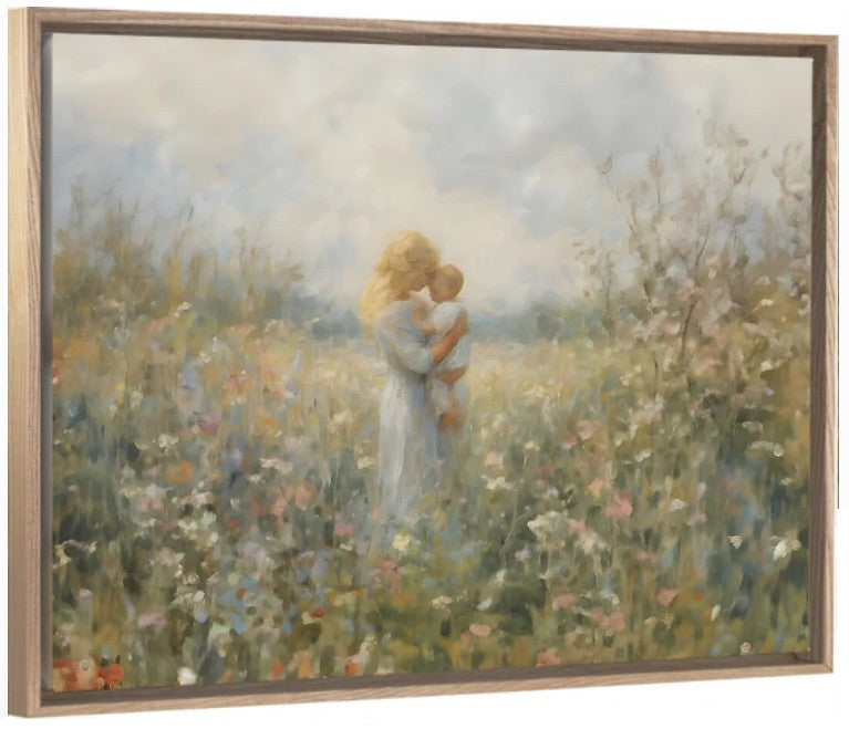 Mommy and Me, Blonde Hair - Canvas