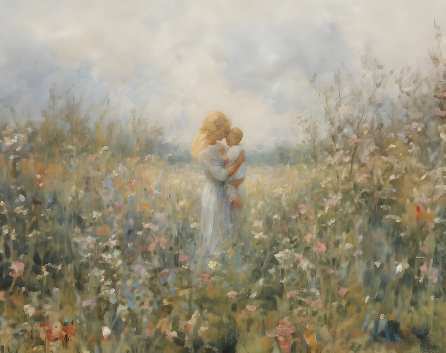 Mommy and Me, Blonde Hair - Canvas