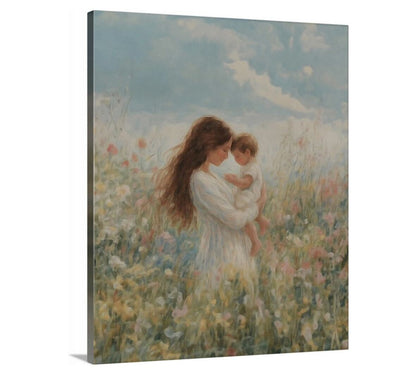 Mommy and Me, Brunette Hair - Canvas
