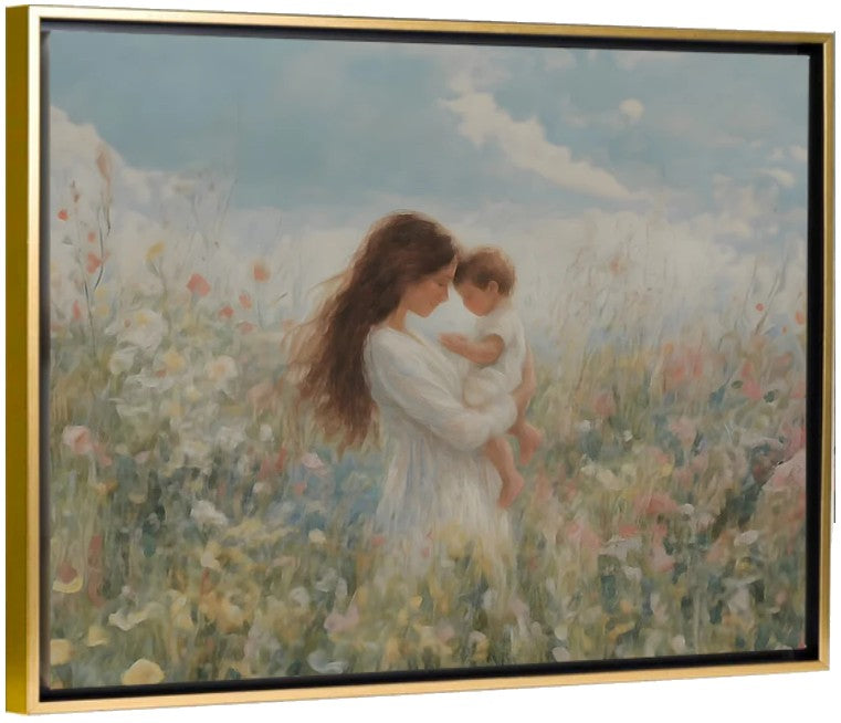 Mommy and Me, Brunette Hair - Canvas