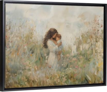 Mommy and Me, Dark Brown Hair - Canvas