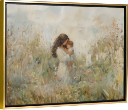 Mommy and Me, Dark Brown Hair - Canvas