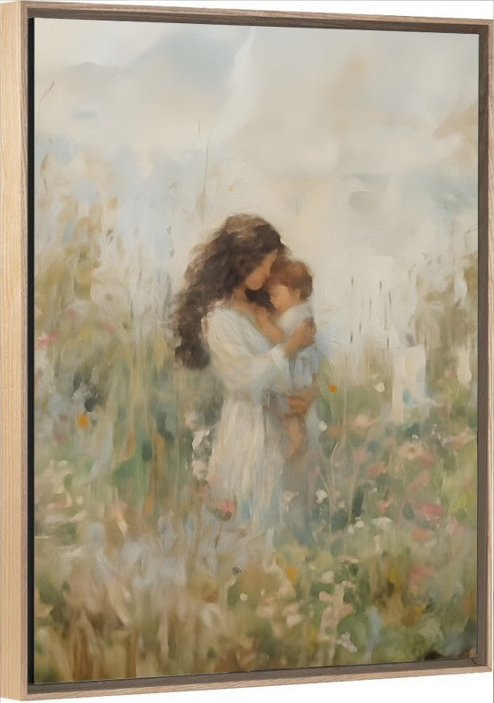 Mommy and Me, Dark Brown Hair - Canvas