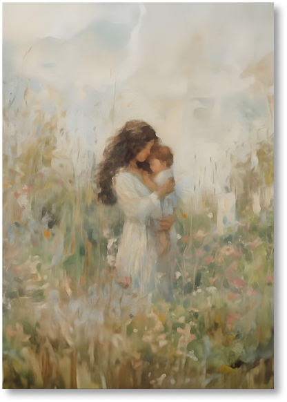 Mommy and Me, Dark Brown Hair - Print