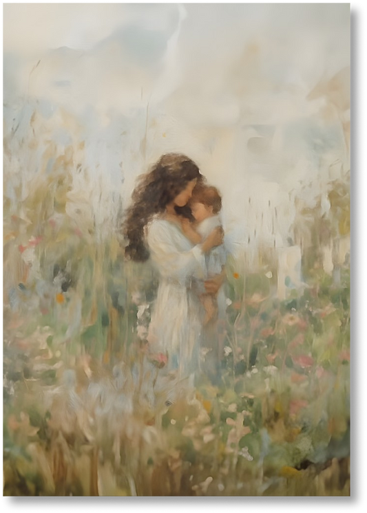 Mommy and Me, Dark Brown Hair - Print