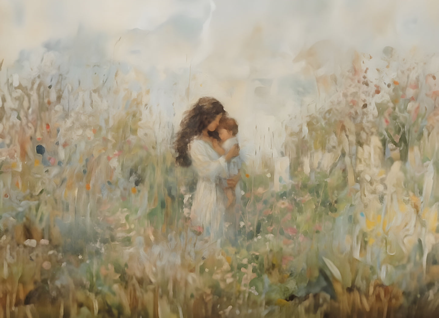 Mommy and Me, Dark Brown Hair - Print