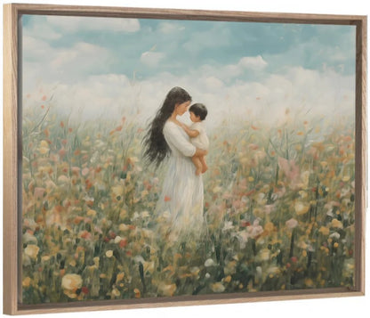Mommy and Me, Long Black Hair - Canvas