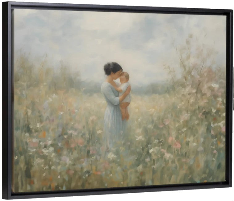 Mommy and Me, Short Black Hair - Canvas