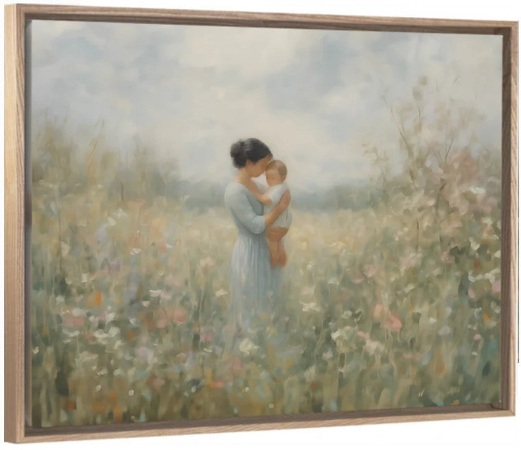 Mommy and Me, Short Black Hair - Canvas