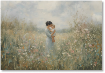 Mommy and Me, Short Black Hair - Print