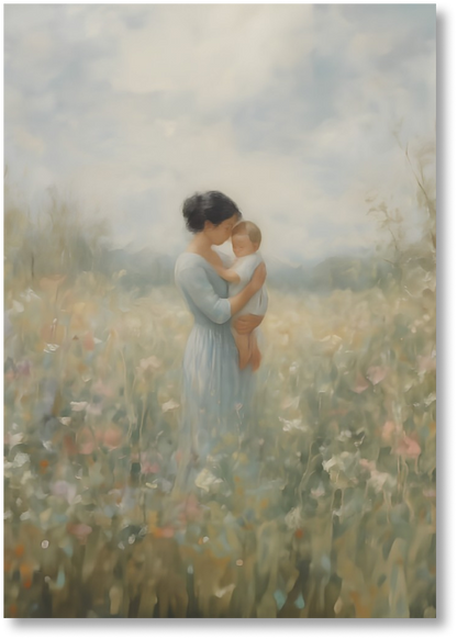 Mommy and Me, Short Black Hair - Print