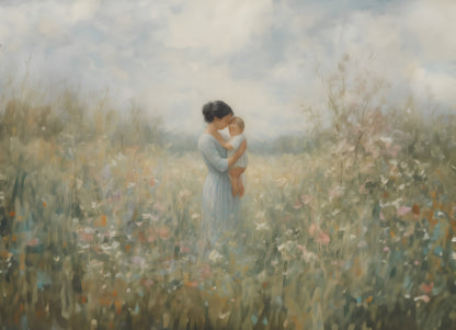 Mommy and Me, Short Black Hair - Print