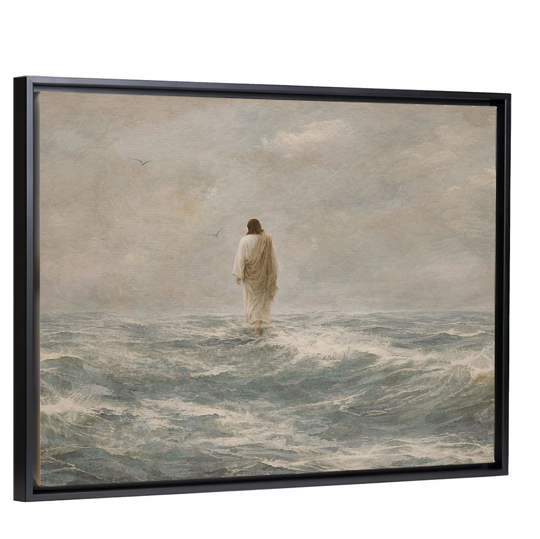 Safe with Him - Black Framed Canvas