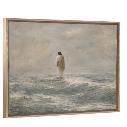 Safe with Him - Light Wood Framed Canvas