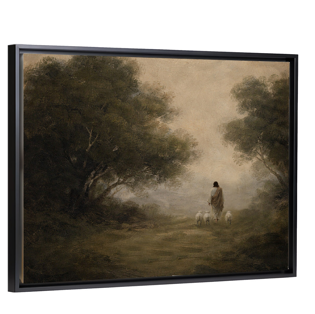 Through the Valley - Black Horizontal Framed Canvas