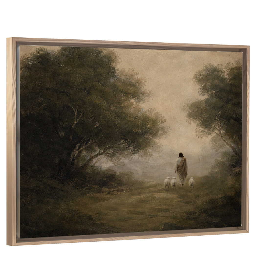 Through the Valley - Light Wood Horizontal Framed Canvas