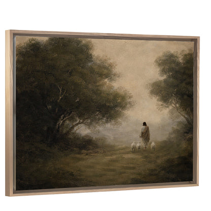 Through the Valley - Light Wood Horizontal Framed Canvas