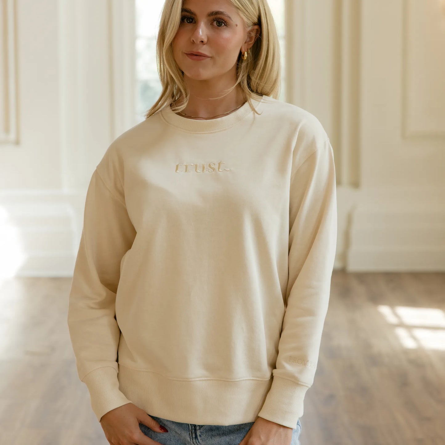 "Trust" Oversized Crew-Neck Sweatshirt